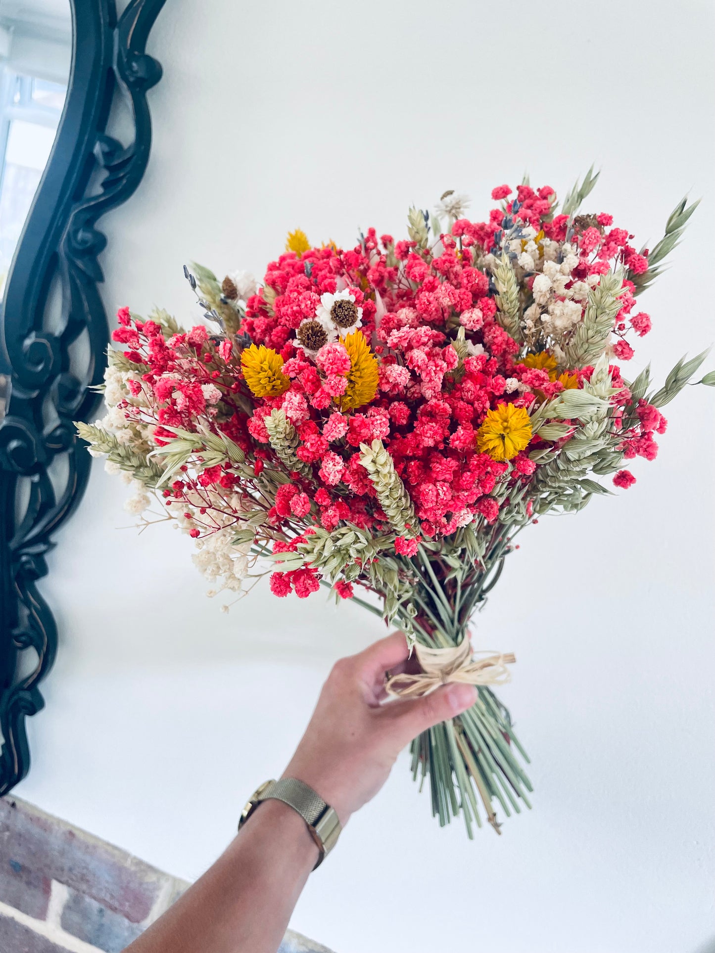 Scented Bouquet RUSTIC ROMANCE Red Flower Bouquet / Bridal Bouquet/ Dried flower arrangement/ Wedding bouquet
