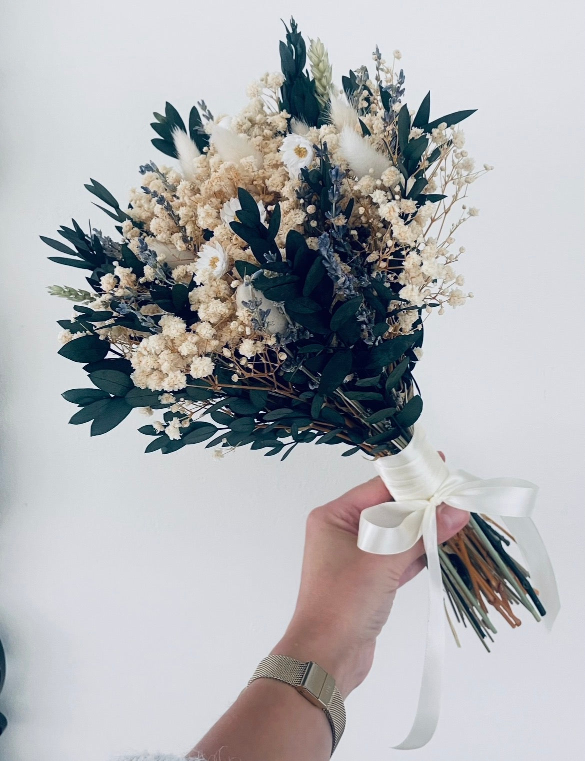 Neutral Dried Flower Bouquet | Boho Wedding Centerpiece | Preserved Floral Arrangement