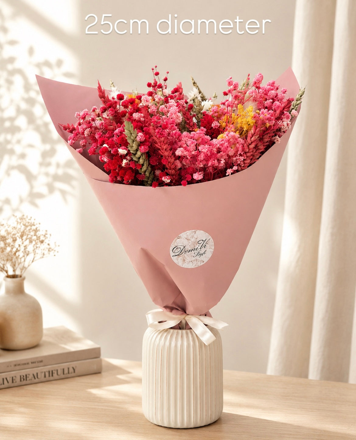Spring Pink Scented Preserved Flower Bouquet