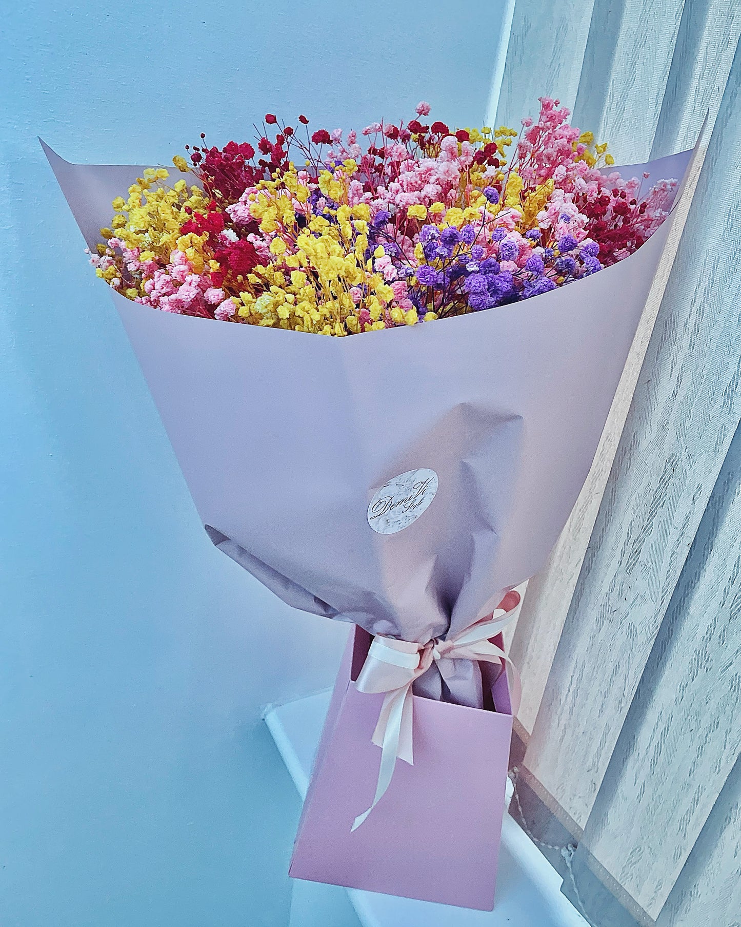 Large Colourful Gypsophila Bouquet/ Baby Shower Bouquet/ Birthday Gift for Her