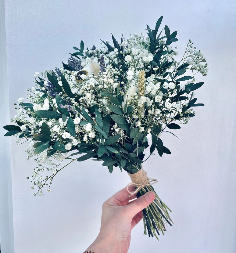 BOHO Wedding Flowers Dried Flower Wedding Bouquet Bridal Bouquet  Gypsophila Bouquet Bridesmaid  Babys Breath Bridal Bouquet Wildflowers