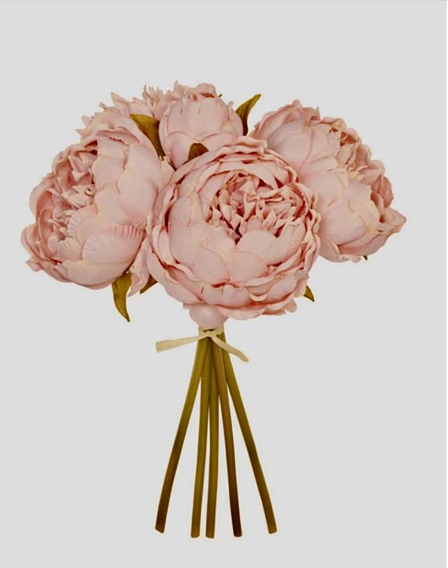 Faux Silk Peony Posy 5 Stems Coral Peonies White Peonies Antique Pink Peony Faux Flowers Wedding Flowers Table Decoration Bridal Bouquet