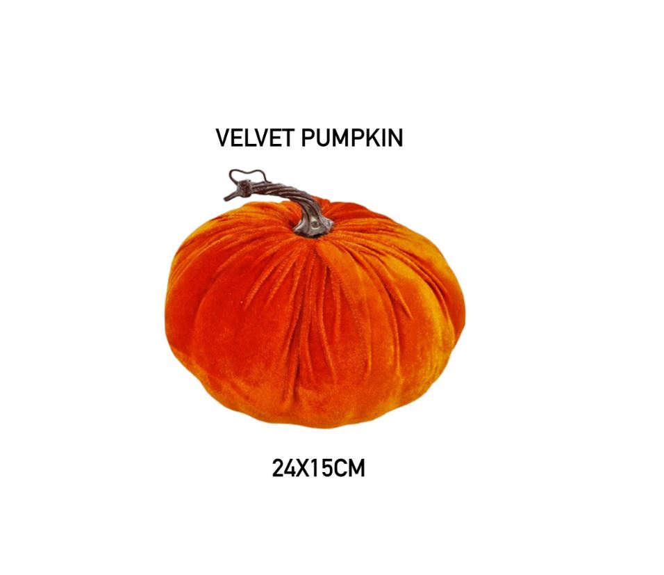 Velvet Pumpkin Orange Seasonal Decoration Pumpkin with Stalk Fabric Pumpkin Autumn Pumpkins Home Decor Autumn Accessories Halloween Decor