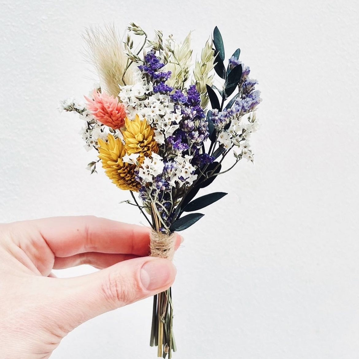 Burnt Orange blue Bridal Bouquet Wedding /Dried Flower Bouquet/ Gifts For Her / Dried flower arrangement/ Buttonholes