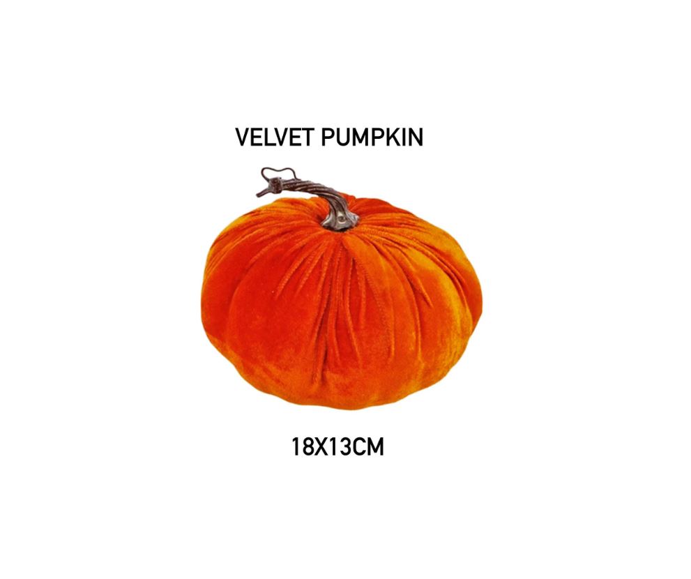 Velvet Pumpkin Orange Seasonal Decoration Pumpkin with Stalk Fabric Pumpkin Autumn Pumpkins Home Decor Autumn Accessories Halloween Decor