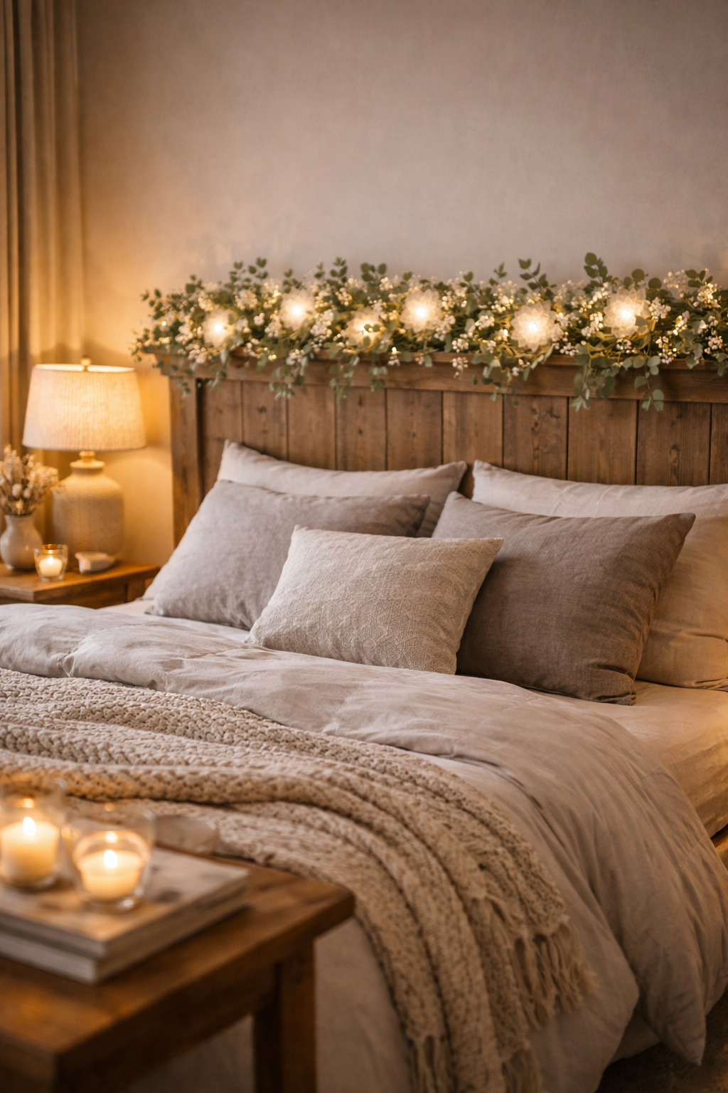 Eucalyptus Garland with Lights, Wedding Table Centerpiece, Greenery Decor For Home