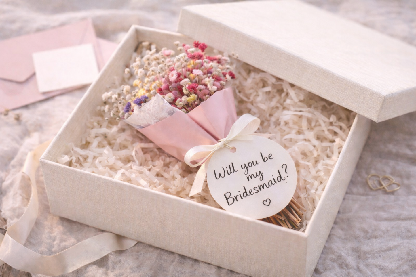 Personalised Will You Be My Bridesmaid Dried Flower Mini Bouquet Mini Posy Colourful Bridesmaid Proposal Gift For Her Letterbox Flowers