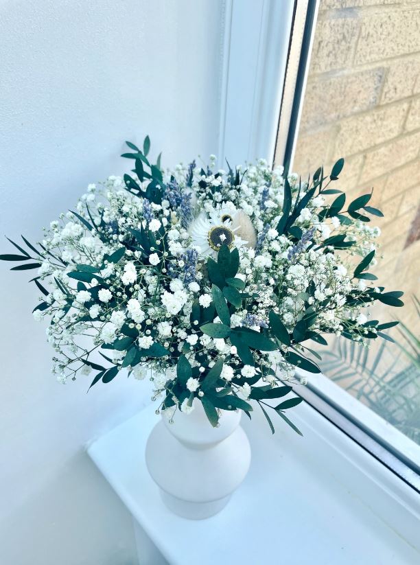 BOHO Wedding Flowers Dried Flower Wedding Bouquet Bridal Bouquet  Gypsophila Bouquet Bridesmaid  Babys Breath Bridal Bouquet Wildflowers