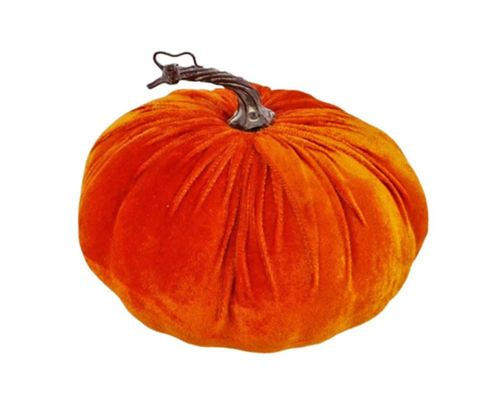 Velvet Pumpkin Orange Seasonal Decoration Pumpkin with Stalk Fabric Pumpkin Autumn Pumpkins Home Decor Autumn Accessories Halloween Decor