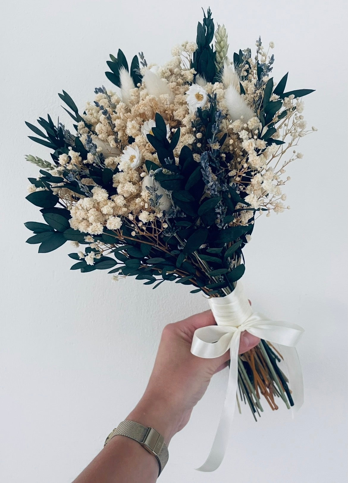 Neutral Dried Flower Bouquet | Boho Wedding Centerpiece | Preserved Floral Arrangement