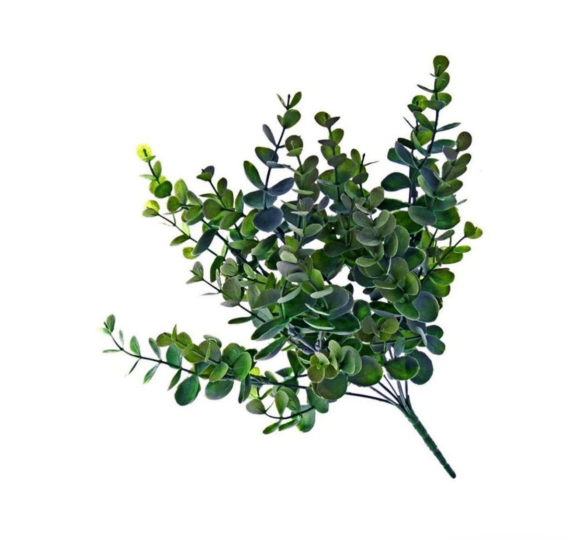 Eucalyptus Bush Green and Grey Artificial 35cm