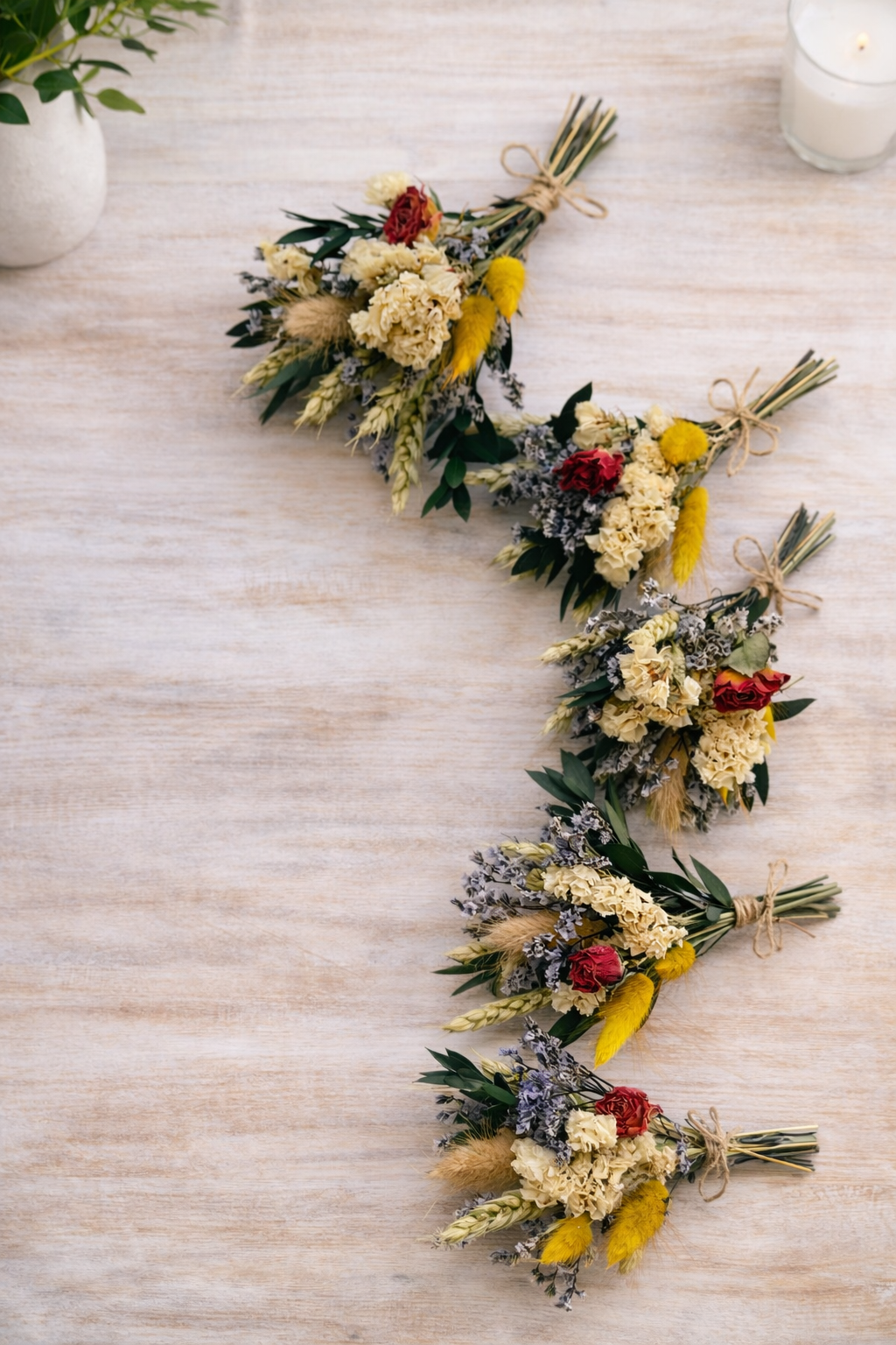 Mini Dried Flower Posy Bouquet – Rustic Wedding Flowers – Bridesmaid Posy – Small Dried Flower Bouquet