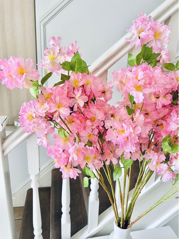 Faux Silk Cherry Blossom Branches 100cm/40 Inches Long Light Pink