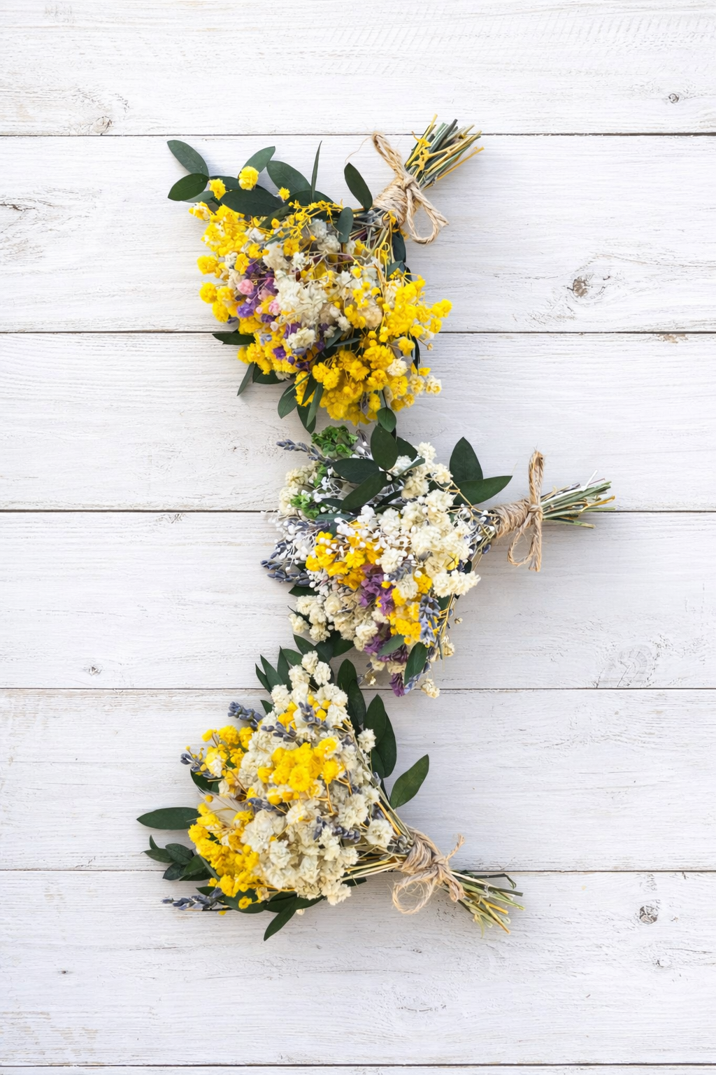 Bridesmaid Proposal Gift – Mini Dried Flower Bouquet, Yellow & White Wildflower Posy, Rustic Boho Wedding Favor