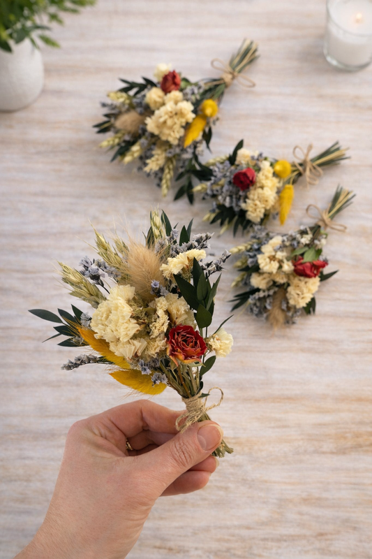 Mini Dried Flower Posy Bouquet – Rustic Wedding Flowers – Bridesmaid Posy – Small Dried Flower Bouquet