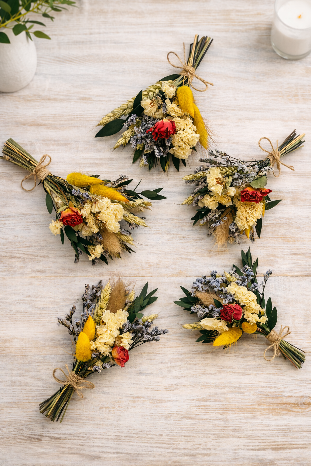 Mini Dried Flower Posy Bouquet – Rustic Wedding Flowers – Bridesmaid Posy – Small Dried Flower Bouquet