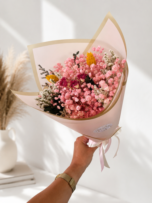 🌸 Blush Bloom – Pink Dried Flower Bouquet