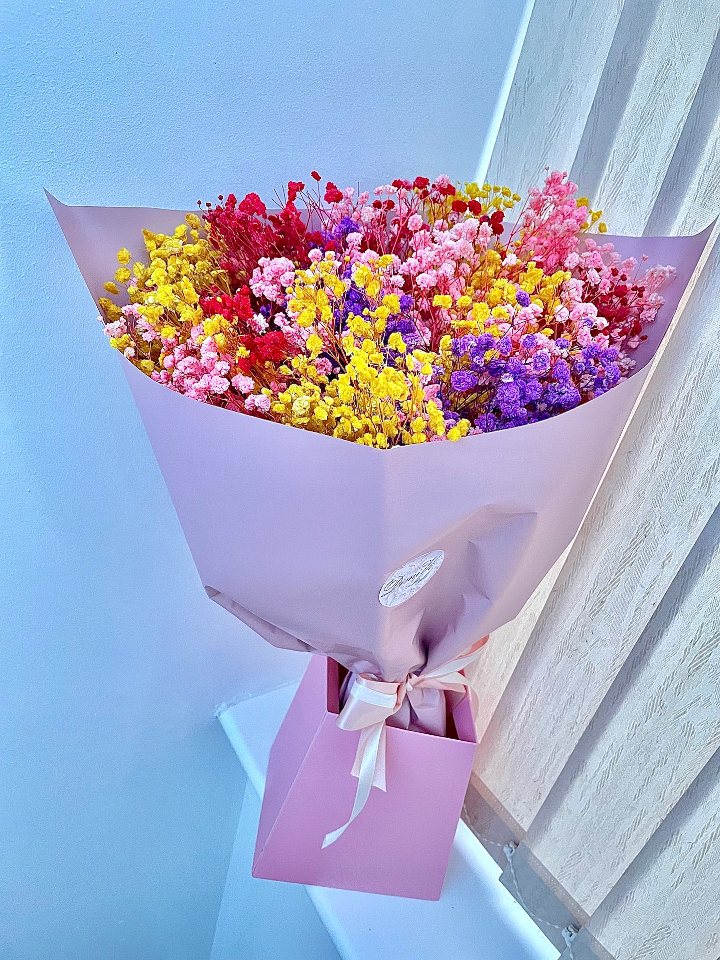 Large Colourful Gypsophila Bouquet/ Baby Shower Bouquet/ Birthday Gift for Her