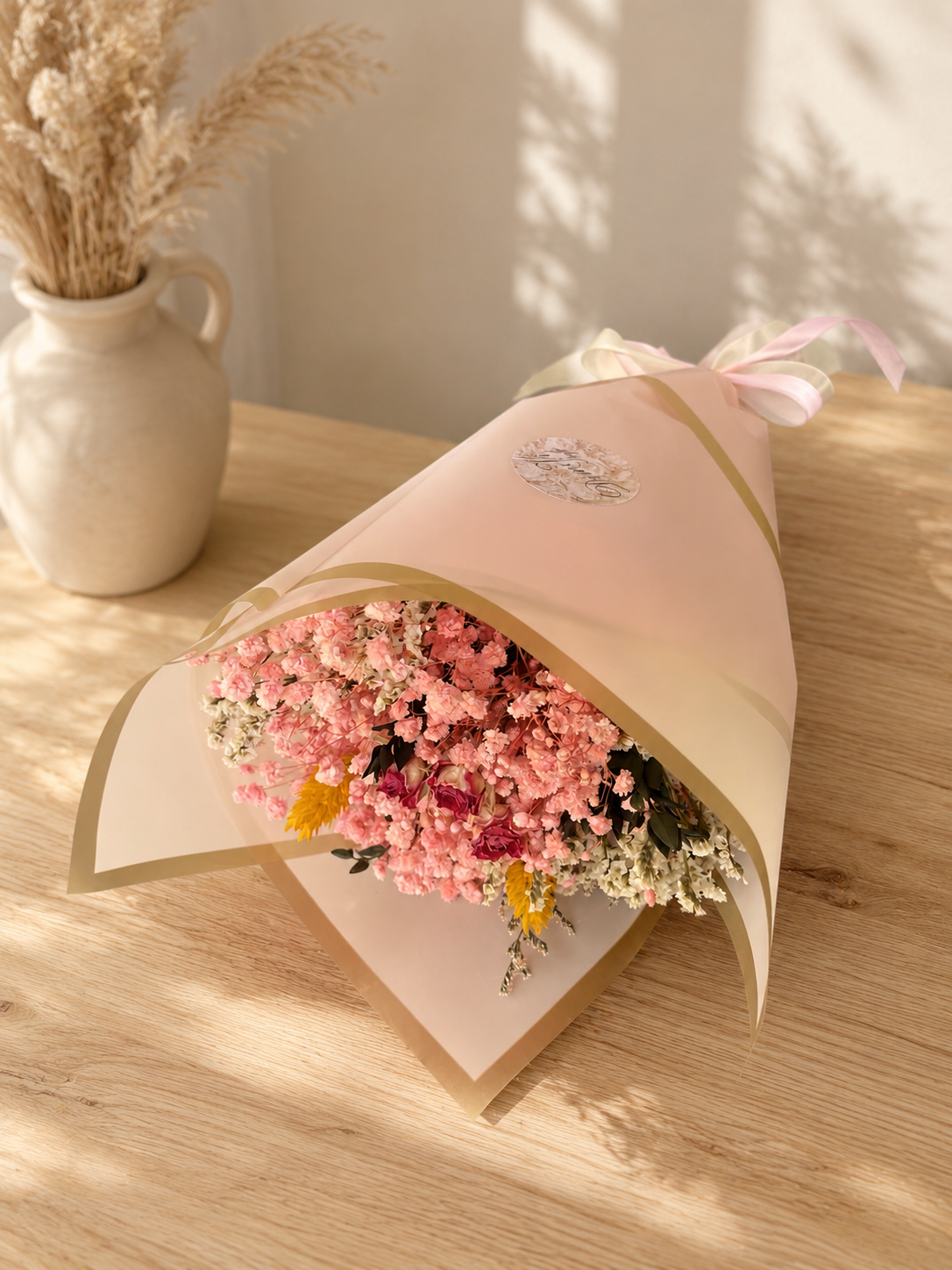 🌸 Blush Bloom – Pink Dried Flower Bouquet