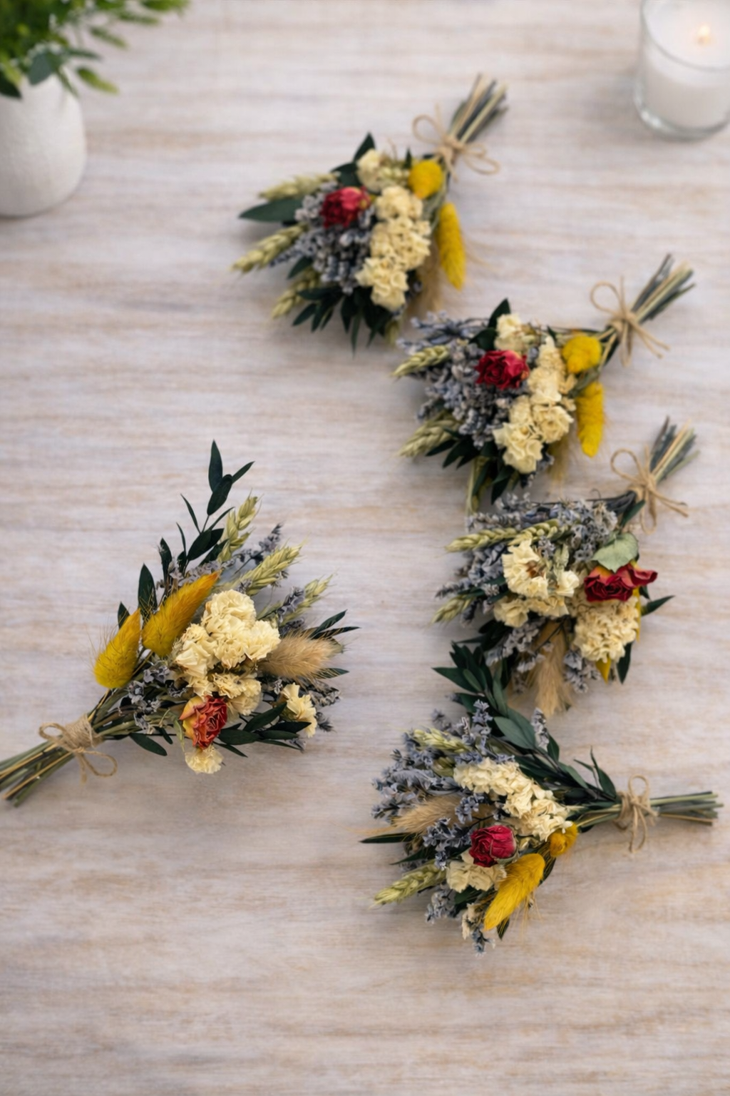 Mini Dried Flower Posy Bouquet – Rustic Wedding Flowers – Bridesmaid Posy – Small Dried Flower Bouquet
