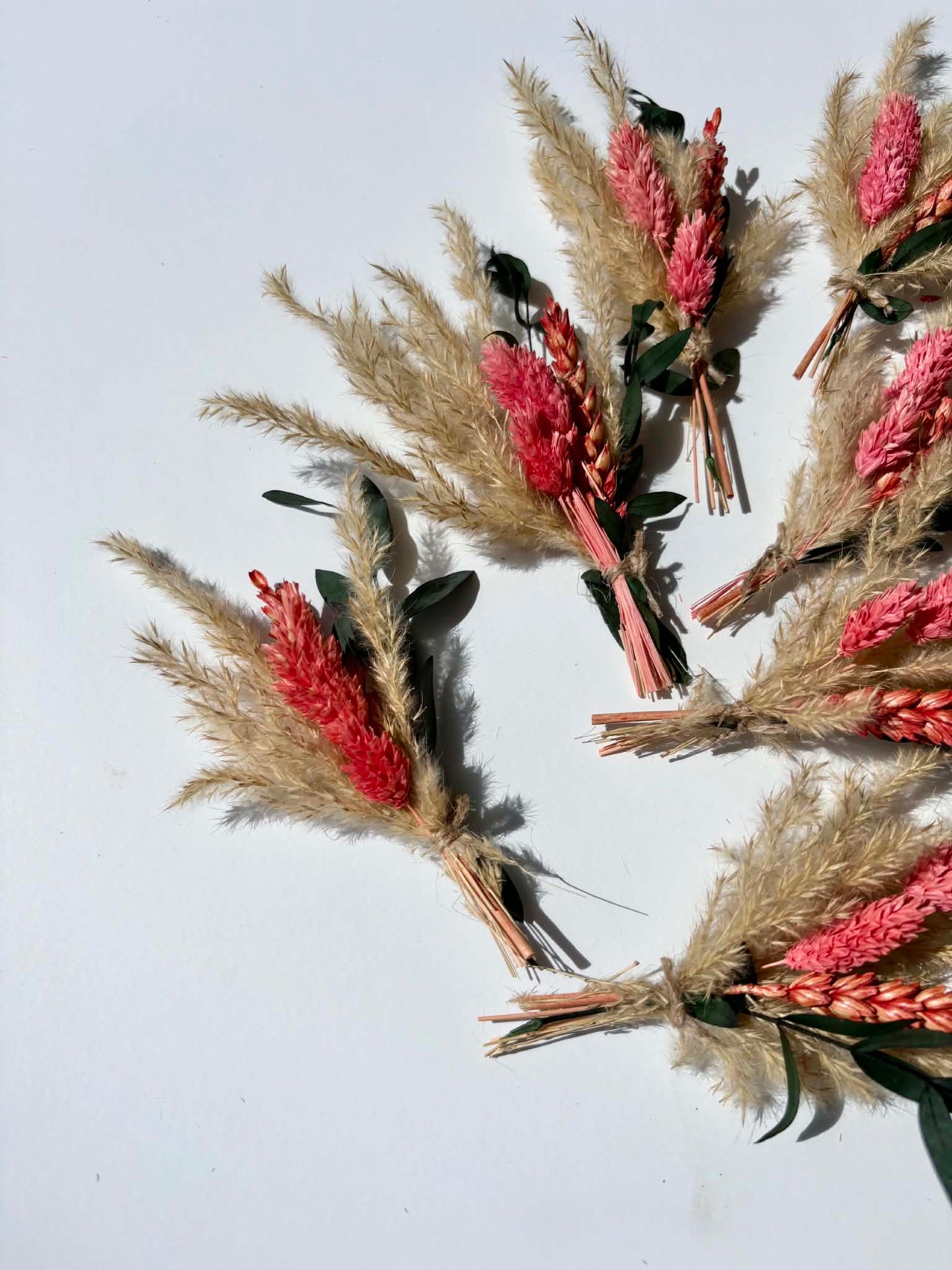 Mini Dried Flowers Red Bouquet Boho Mini Dry Flower Rustic Wildflowers