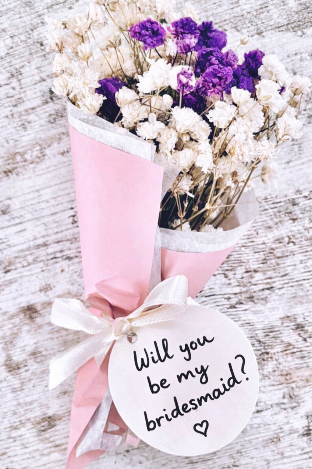 Personalised Will You Be My Bridesmaid Dried Flower Mini Bouquet Mini Posy Colourful Bridesmaid Proposal Gift For Her Letterbox Flowers