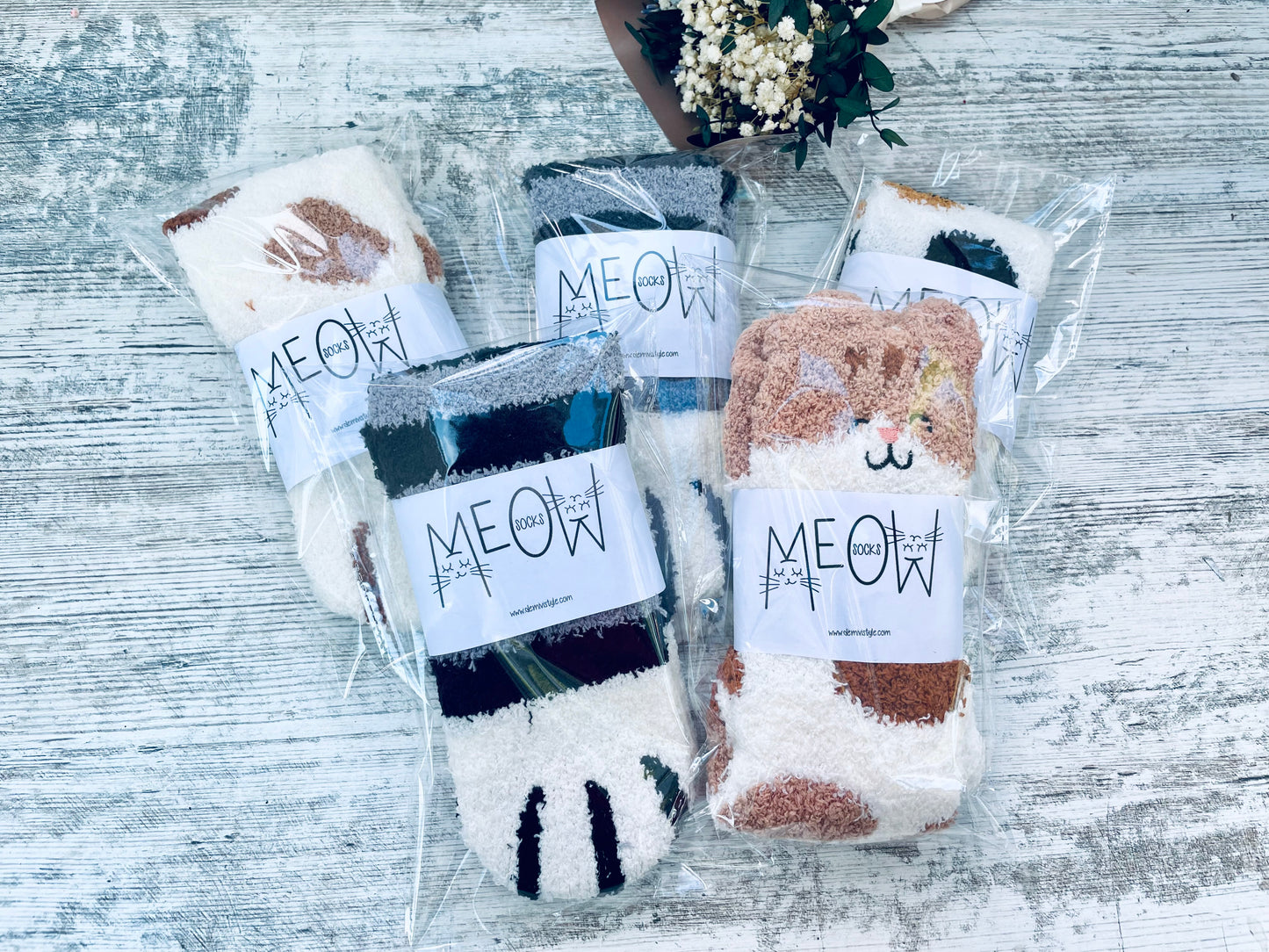 Winter cat socks / warm fleece women cat owner gift / letterbox gift / gift for her / Christmas filler gift / friend gift / secret santa