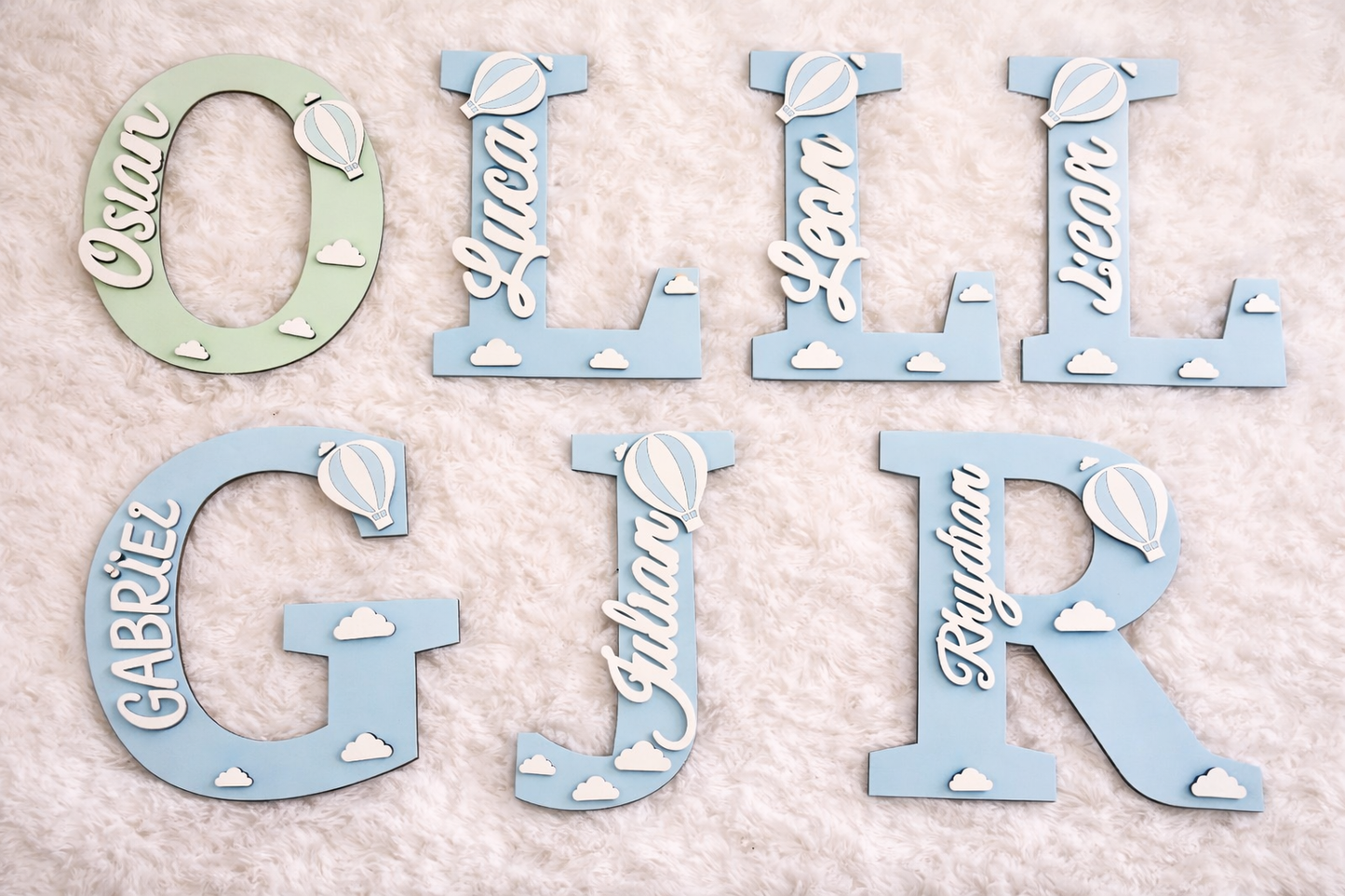 Personalised Wooden Nursery Letter Wall Decor Custom Baby Name Sign 3D Kids Room Letter Baby Shower Gift Nursery Initial Decor