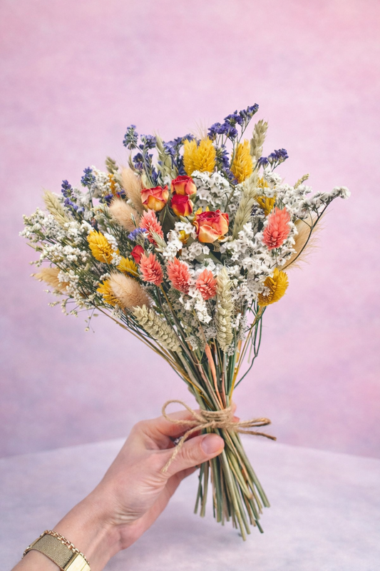 Burnt Orange Gift Bouquet Dried Flower Gift for Her Wildflowers Wedding Gift Candle Gift Birthday Gift Babyshower Gift Newborn Gift