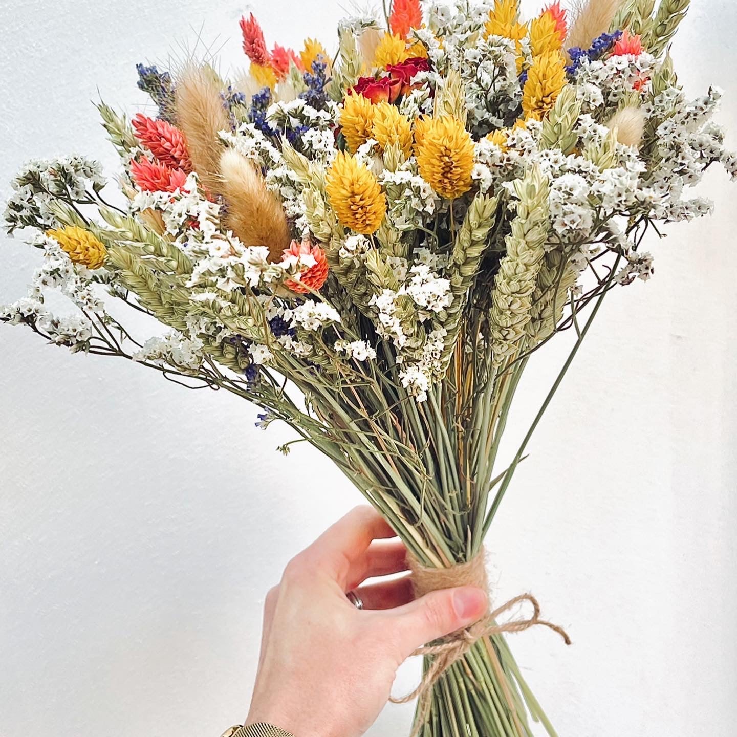 Burnt Orange blue Bridal Bouquet Wedding /Dried Flower Bouquet/ Gifts For Her / Dried flower arrangement/ Buttonholes