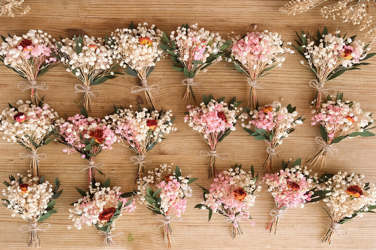 Mini Dried Flowers Bouquet Boho Mini Dry Flower Rustic Wildflowers Dried Rose Bouquets Wedding Flowers Boutonniere Letterbox Flowers
