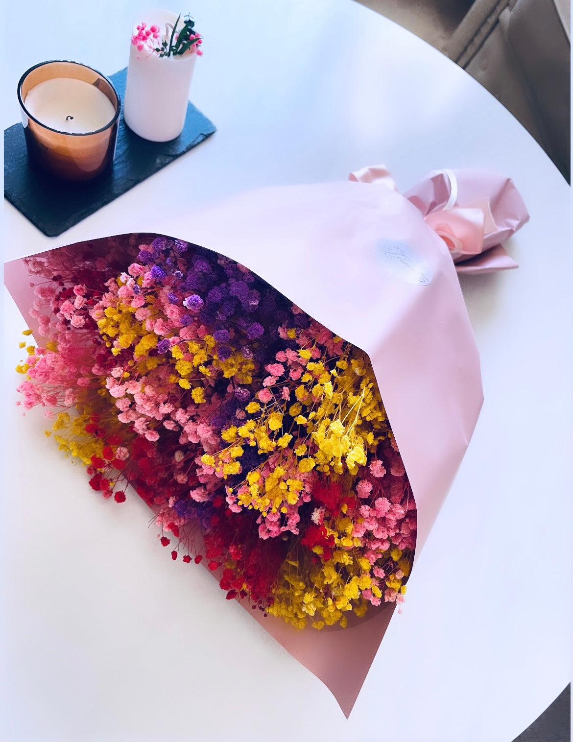 Large Colourful Gypsophila Bouquet/ Baby Shower Bouquet/ Birthday Gift for Her