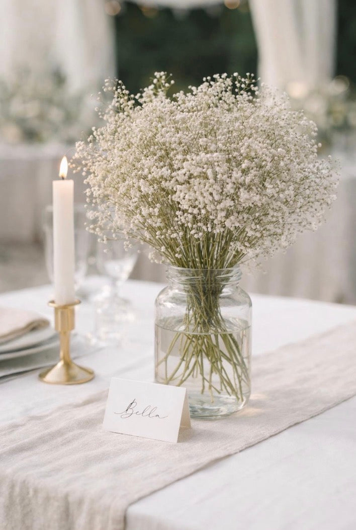Preserved dried white gypsophila/ dried flowers / baby breath / white vase / boho decor / home decor GIFT FOR HER bouquet