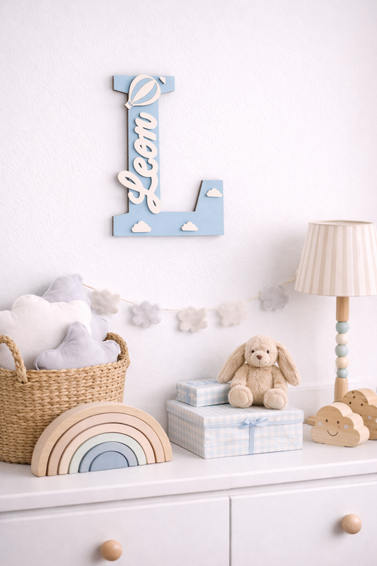 Personalised Wooden Nursery Letter Wall Decor Custom Baby Name Sign 3D Kids Room Letter Baby Shower Gift Nursery Initial Decor