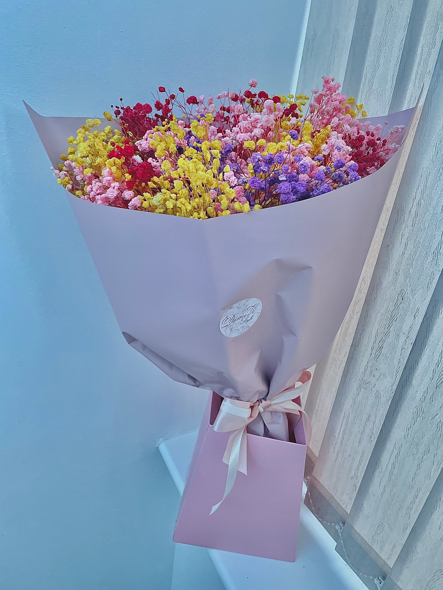 Large Colourful Gypsophila Bouquet/ Baby Shower Bouquet/ Birthday Gift for Her