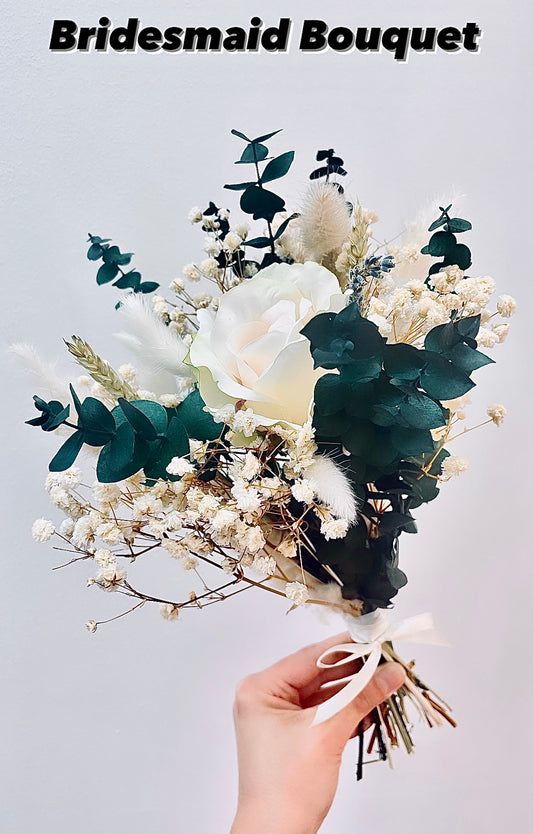 Eucalyptus Gypsophila Rose Bidesmaid Bouquet