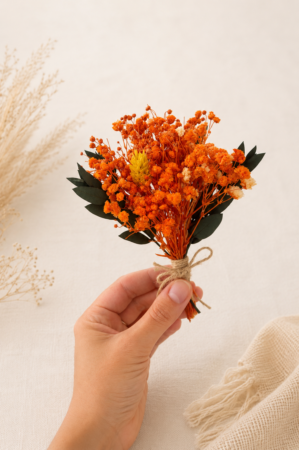Orange Dried Flower Boutonniere, Rustic Wedding Buttonhole, Burnt Orange Groomsmen Boutonniere, Autumn Wedding Floral Pin, Boho