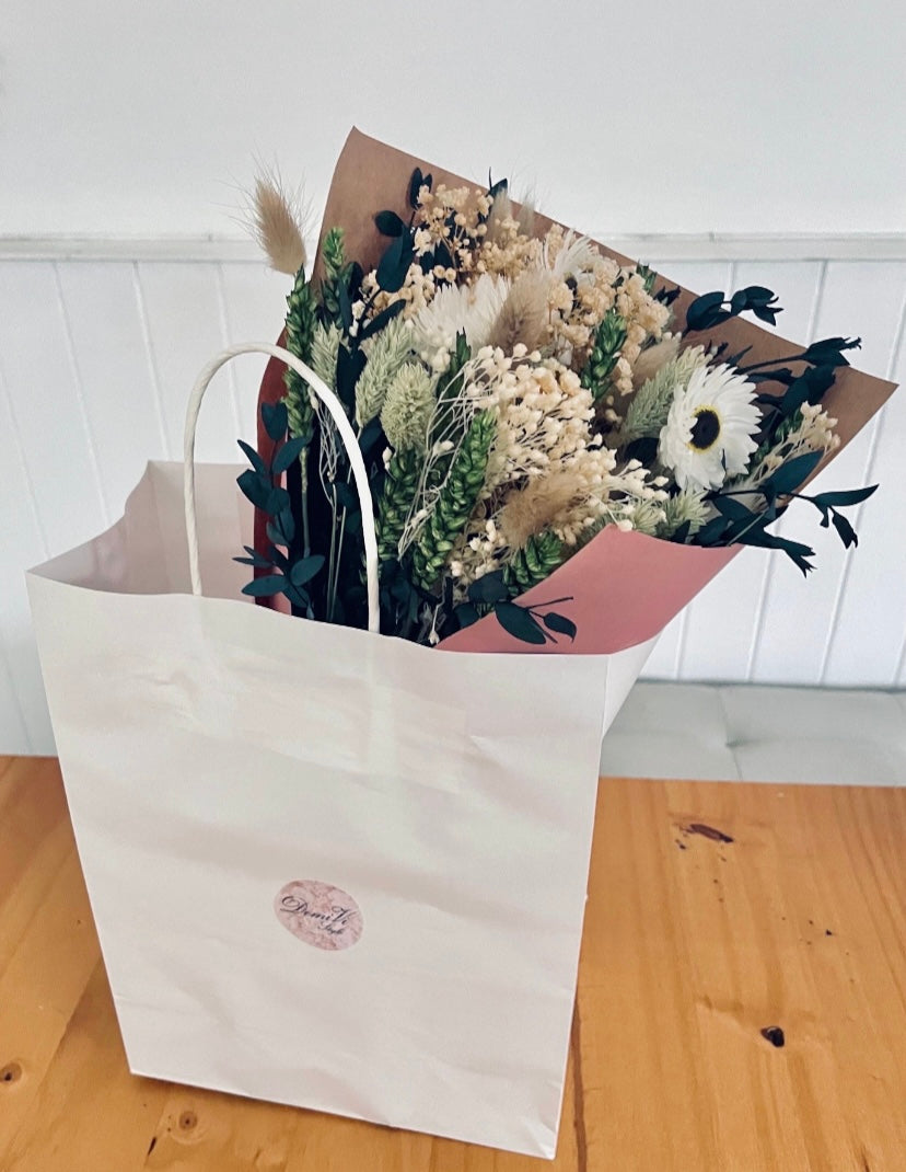 Purple Green White Gift Bouquet Dried Flowers  Bouquet Gifts For Her Gift Set Dried flower arrangement Babys Breath Gypsophila Bouquet