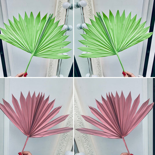 Green sun palm leaf , pink sun palm leaf, palm leaves, palm spears, cake topper, palm cake topper