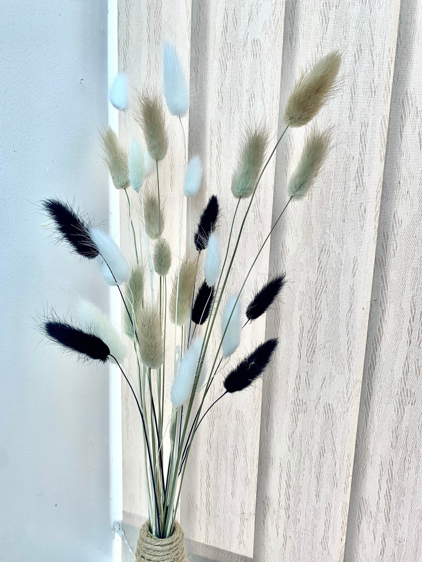 Brown White Black mixed bunny tails /Bunny Tail bouquet, Dried Lagurus , Dried flowers / Gift for her / pampass grass arrangement