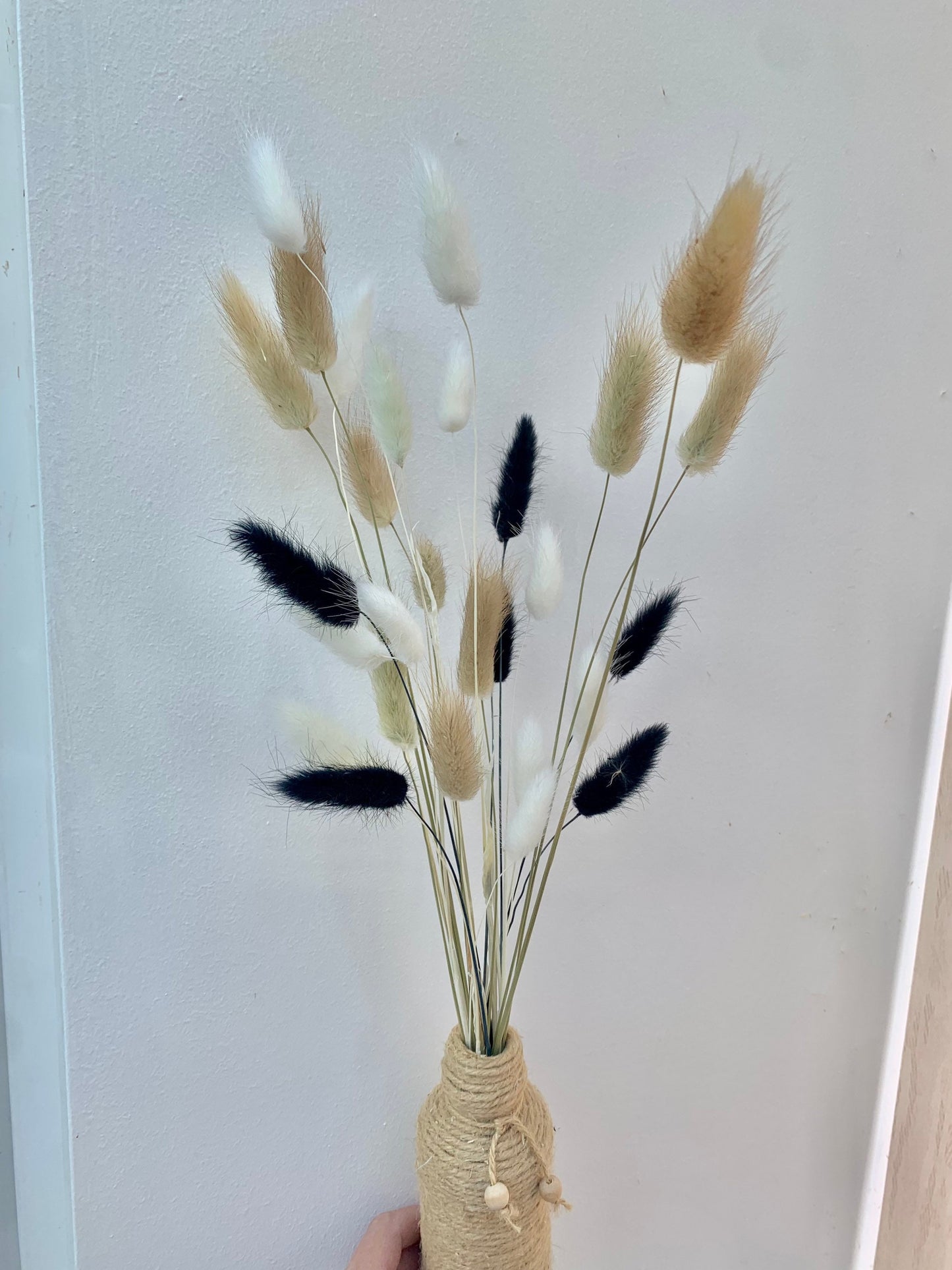 Brown White Black mixed bunny tails /Bunny Tail bouquet, Dried Lagurus , Dried flowers / Gift for her / pampass grass arrangement