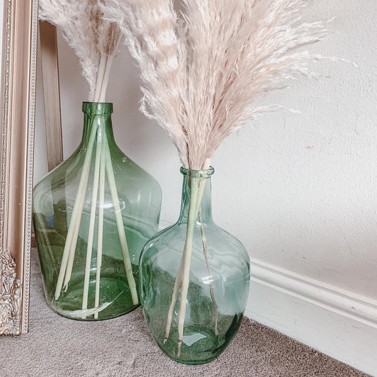 Vintage Bottle Vase - 30cm floor vase for dried flowers pampas / bottle vase UK / pampas vase