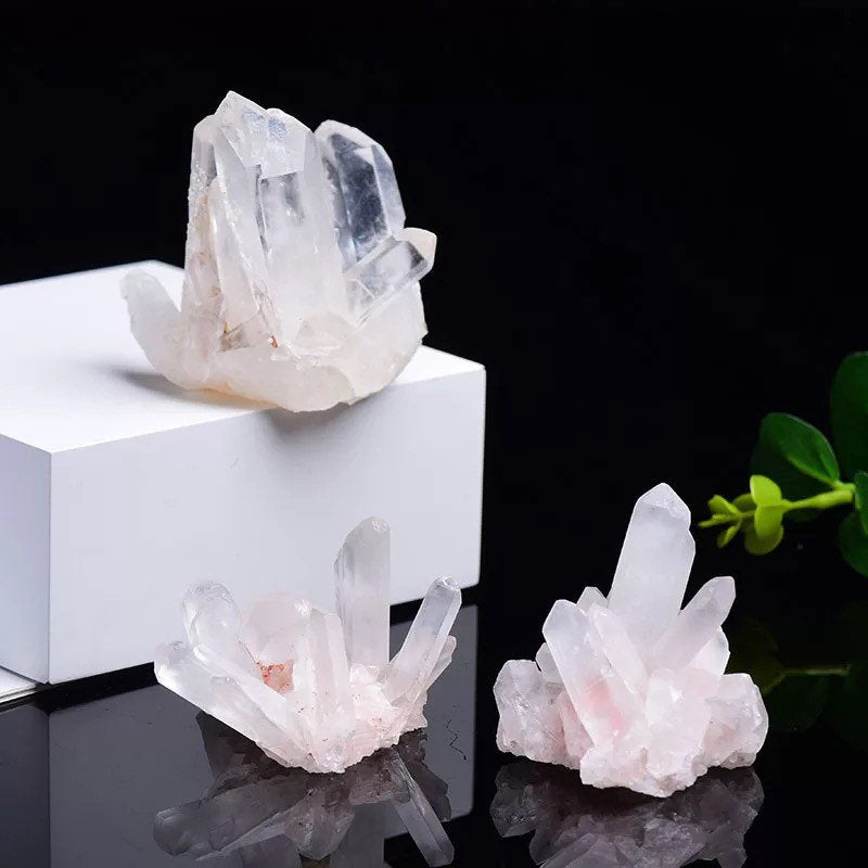 Natural White Crystal Cluster / Quartz Crystal / Healing Crystal