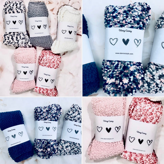 Cozy socks  /cosy winter socks / slipper sock gifts / stocking fillers / warm socks  / christmas gift / fluffy socks / festive socks