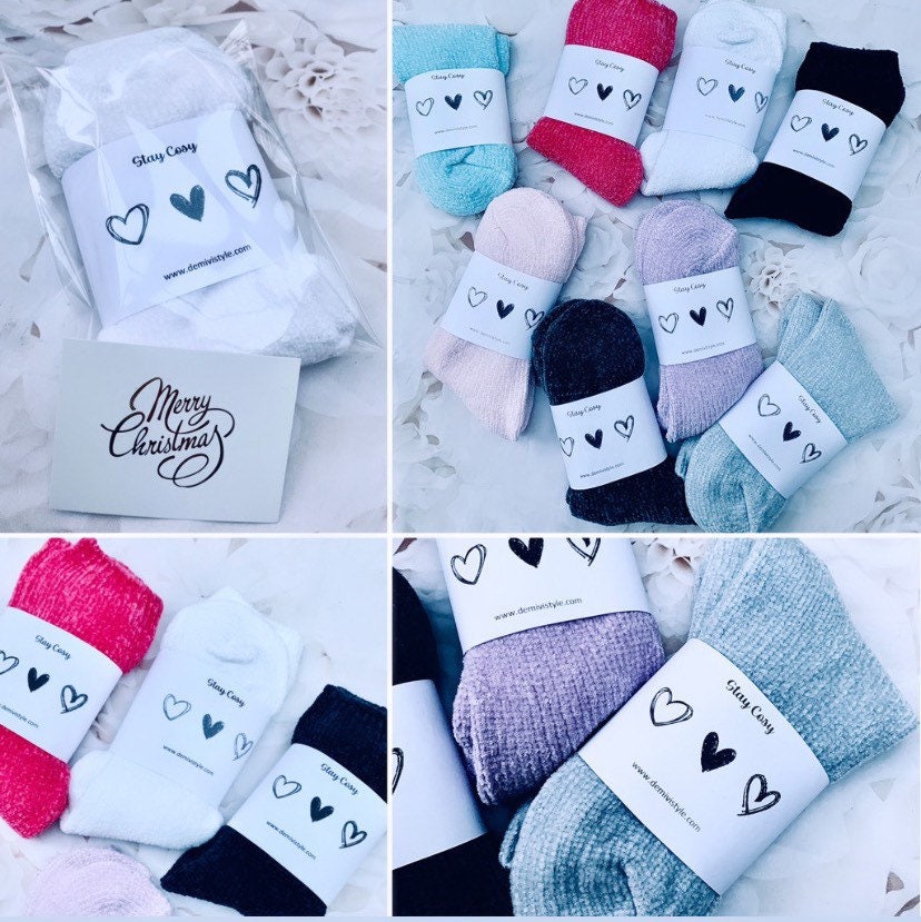 Stay cosy socks / winter socks / sleeping socks / gift for her / warm socks / gifts / christmas gift / stocking fillers / festive socks