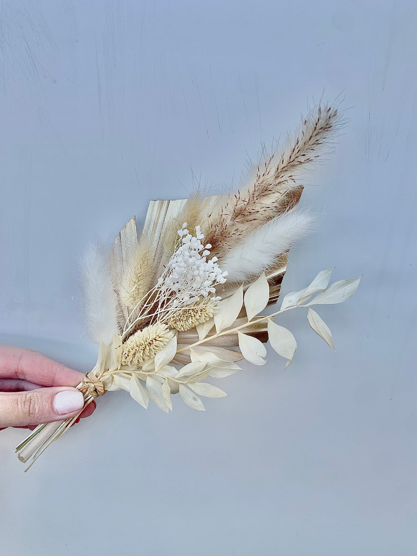 Cream Latte Gold  Palm Spear Dried Flowers Bouquet Cake Topper / dry flower cake topper/ small palm spear cake topper /