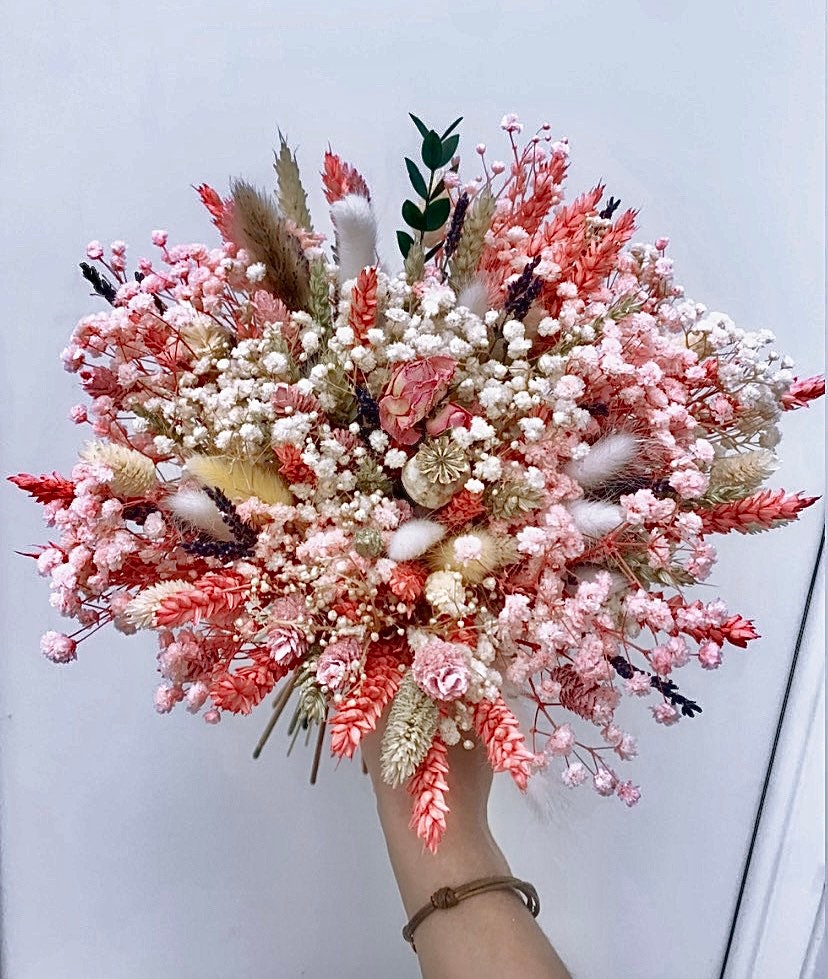 Pink Scented Bouquet/ Dried Flower Bouquet/ Gifts For Her / Dry Flower Bouquet / Bridal Bouquet/ Dried flower arrangement/ Wedding bouquet