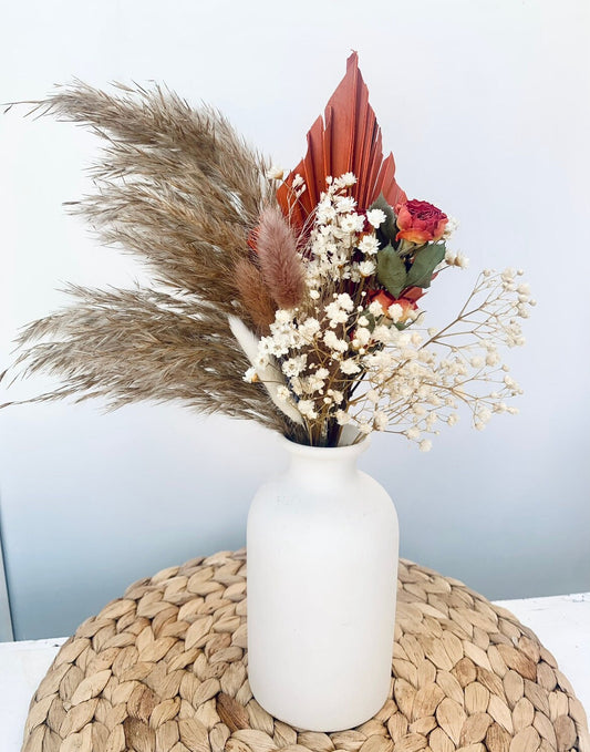 Dried Flower Arrangement Bouquet /Gift for Her / Everlasting Dried Flower Bouquet/Small dried flower bouquet with vase